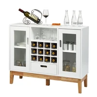 wood wine storage cabinet sideboard console buffet server w wine rack drawer