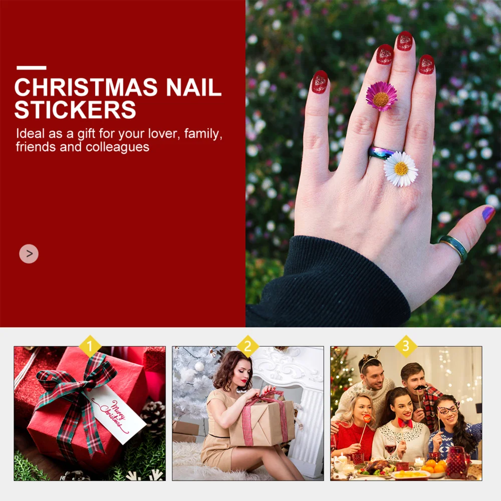 6 шт. новогодние наклейки для ногтей | Красота и здоровье