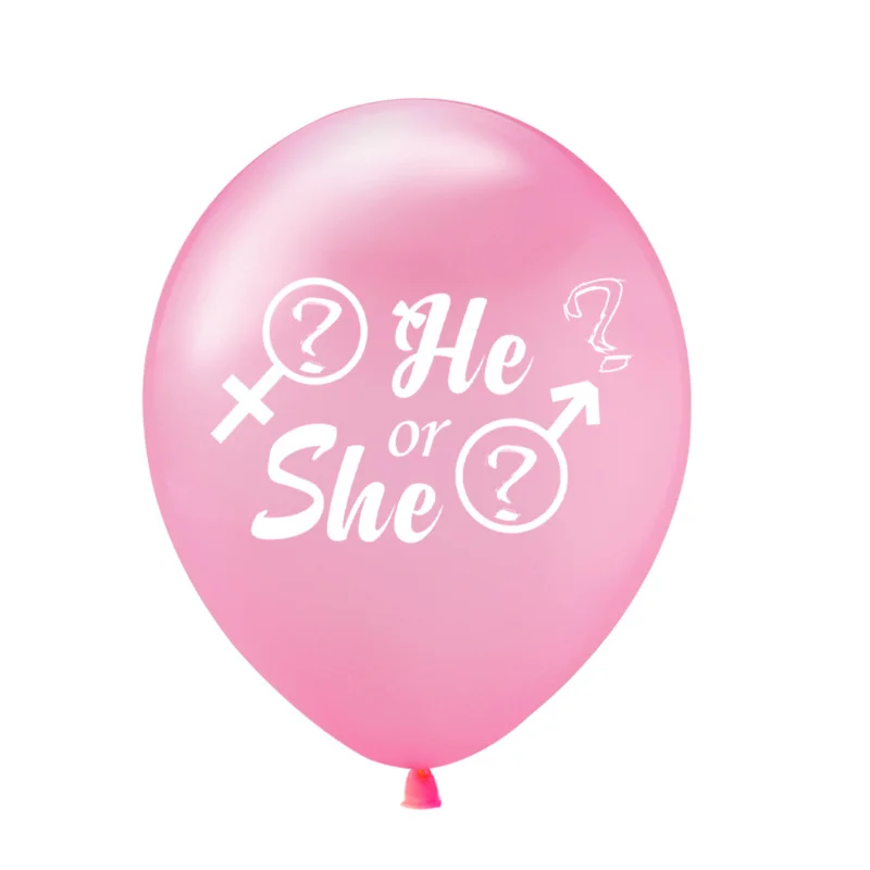 

Baby Shower He or She Balloons Set Gender Reveal Party Decoration 12inch Latex Confetti Globo 18inch Heart Aluminum Foil Ballons
