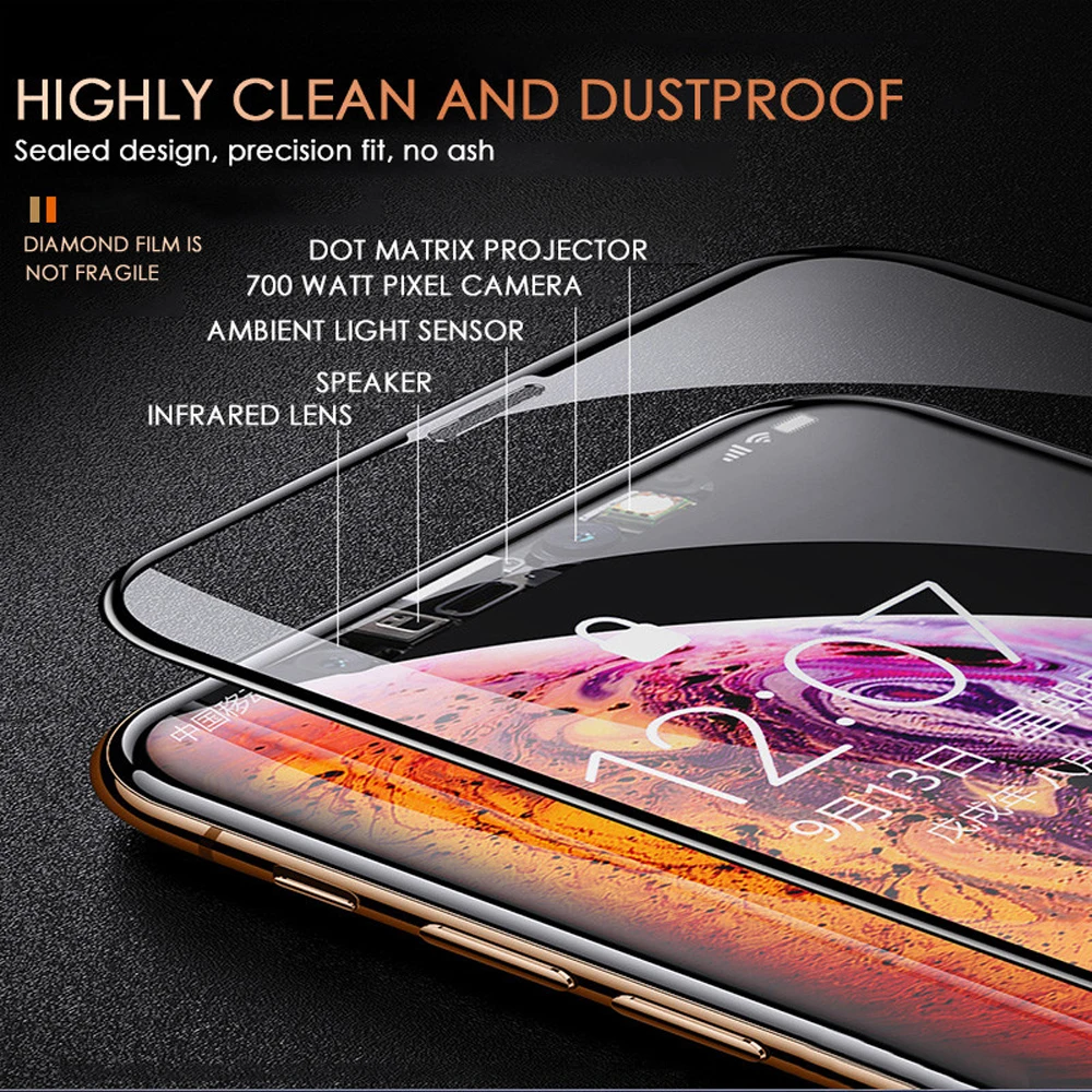 9D закаленное стекло Feel защита для iPhone 11 Pro Max фронтальная пленка камера защитная