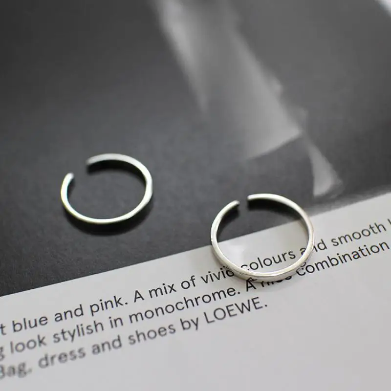 Настоящее чистое 925 пробы серебряные кольца простые высокогладкие полировальные