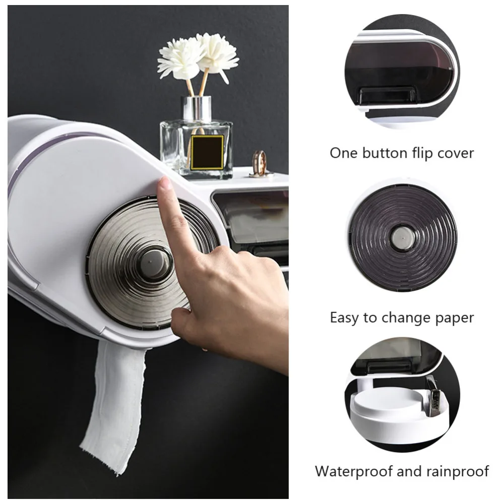 

1PC Multi-function Waterproof Tissue Holder Bathroom Tissue Box with ashtray