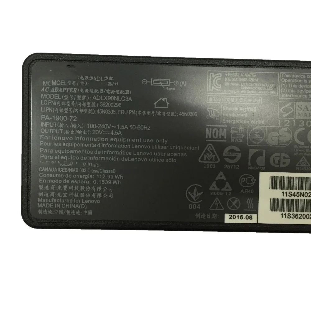 20V 4.5A 90 Вт USB Новый оригинальный AC адаптер питания зарядное устройство для