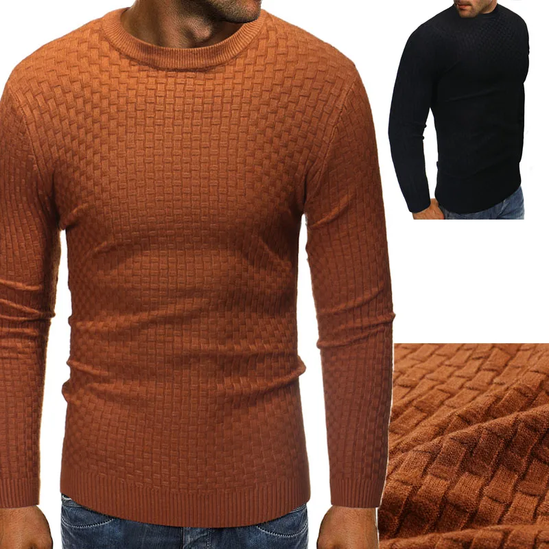 

Men Sweaters Pullover 2019 Spring New O-Neck Solid Sweater Jumpers Autumn Male Knitwear Man Big Plus Size Simple Type