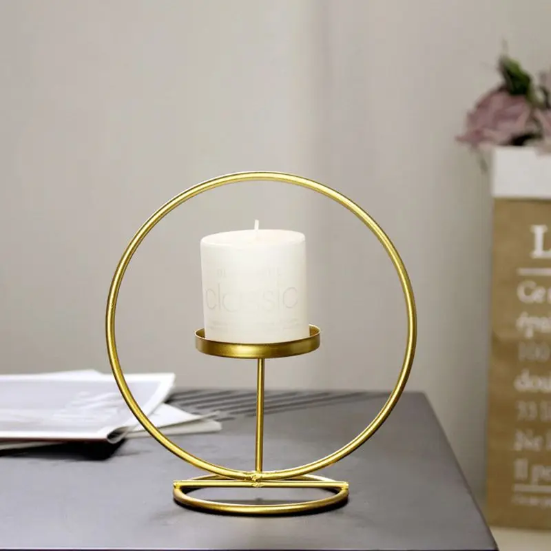 Nordic Style Metal Iron Geometric Candlestick Candle Holder Home Party Decoration Candlelight Dinner Crafts Living Room Decor | Дом и сад