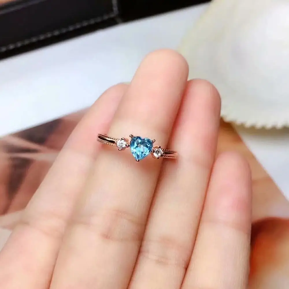 

shilovem 925 silver sterling ring natural topaz open ring trendy fine Jewelry women anniversary gift new wholesale mj0505881agb