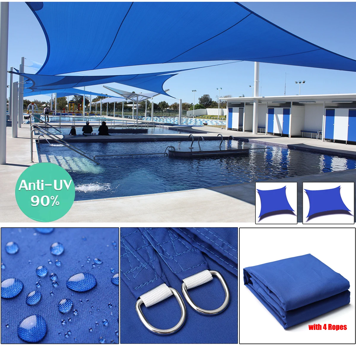 300D Водонепроницаемый тент квадратный прямоугольный для паруса сада террасы