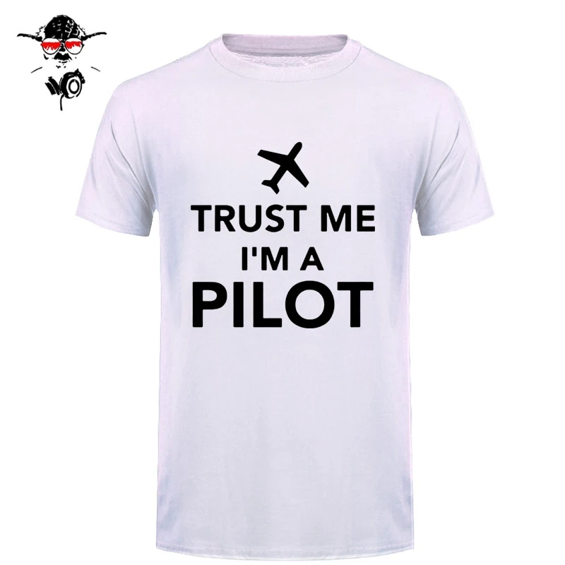 Летняя мужская футболка с принтом самолета trust me l am a pilot Новое поступление