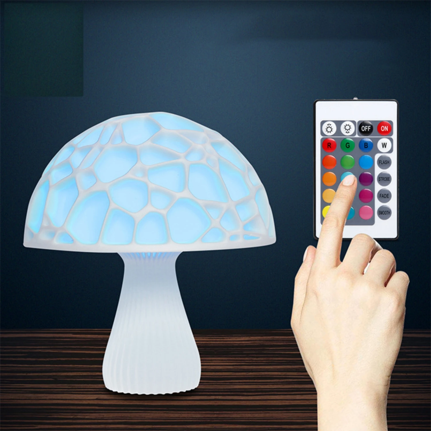 

Desk Lamp 3D Mushroom 18cm Night Light Desk Lamp Touch Control 16 Colors USB Rechargeable for Home Decoration Light up Your Room