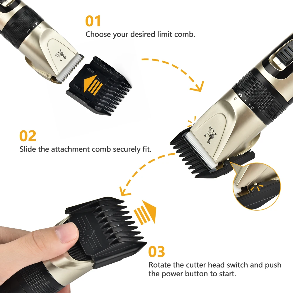 

Pet Dog Hair Trimmer Animal Grooming Clippers Rechargeable USB Cat Cutter Machine Shaver Low Noise Suitable For Home Use