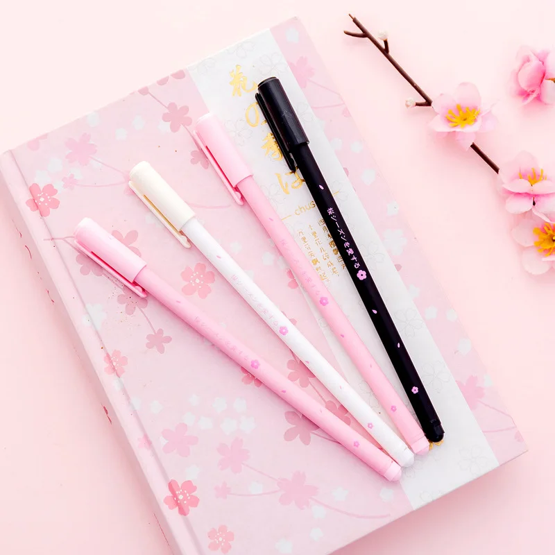 3 ручки/набор гелевых ручек Sakura милые черные чернила с вишневым цветком рекламные