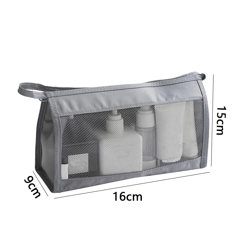 

1Pcs Portable Travel Toiletry Bag Clear Zipper Mesh Cosmetic Bags Makeup Storage Case For Women High Quality