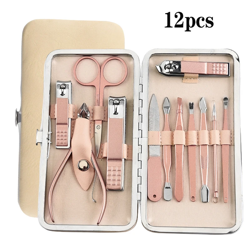 Портативный набор для маникюра и педикюра гигиенический из нержавеющей стали