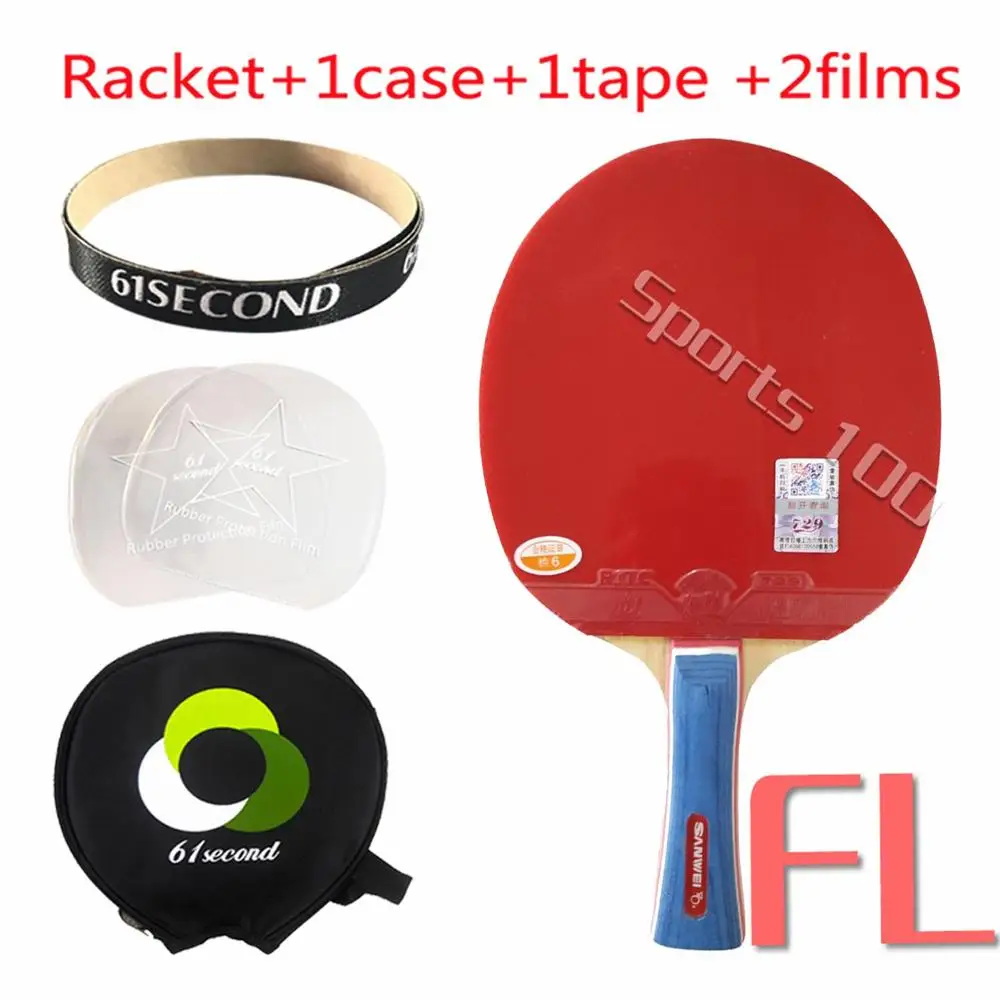 FL with Y 1case Профессиональная комбинированная ракетка Sanwei M8 с 2x 729 резиновой губкой для настольного тенниса с длинным веслом - Цвет: FL with Y 1case