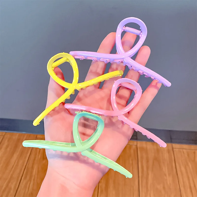 

New Solid Color Claw Clip Metal Large Barrette Crab Hair Claws Bath Clip Ponytail Clip for Women Girls Hairpins Hair Accessories