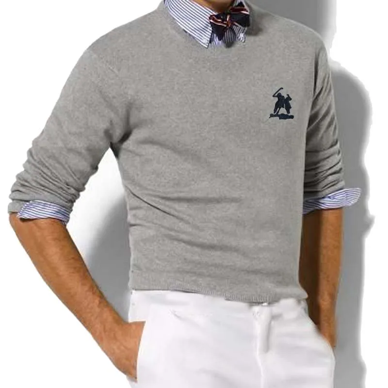 Свитер мужской с логотипом Big Horse водолазка из 100% хлопка облегающий пуловер в