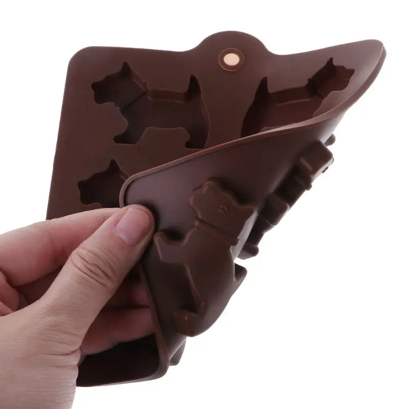 

Silicone 6-Dog DIY Cake Decorating Mould Candy Cookies Chocolate Baking Mold Kitchen Bakeware Tool