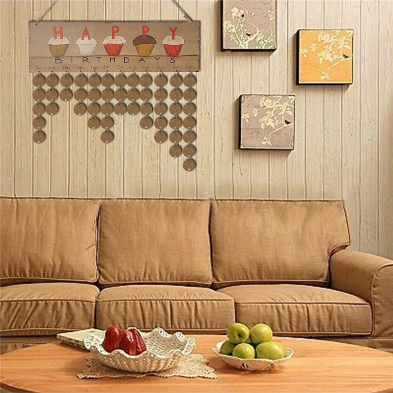 Calendars Wooden American Country Style Calendar Listing Family Birthday Reminder Message Board Plaque Wall Hangings Decoration | Дом и сад