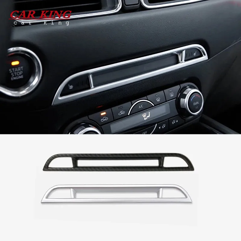 

ABS Matte Car Accessories For Mazda CX-5 CX5 2nd Gen 2017 2018 Center Inner Console Seat Heating Upper Stripe Cover Trim 1pcs