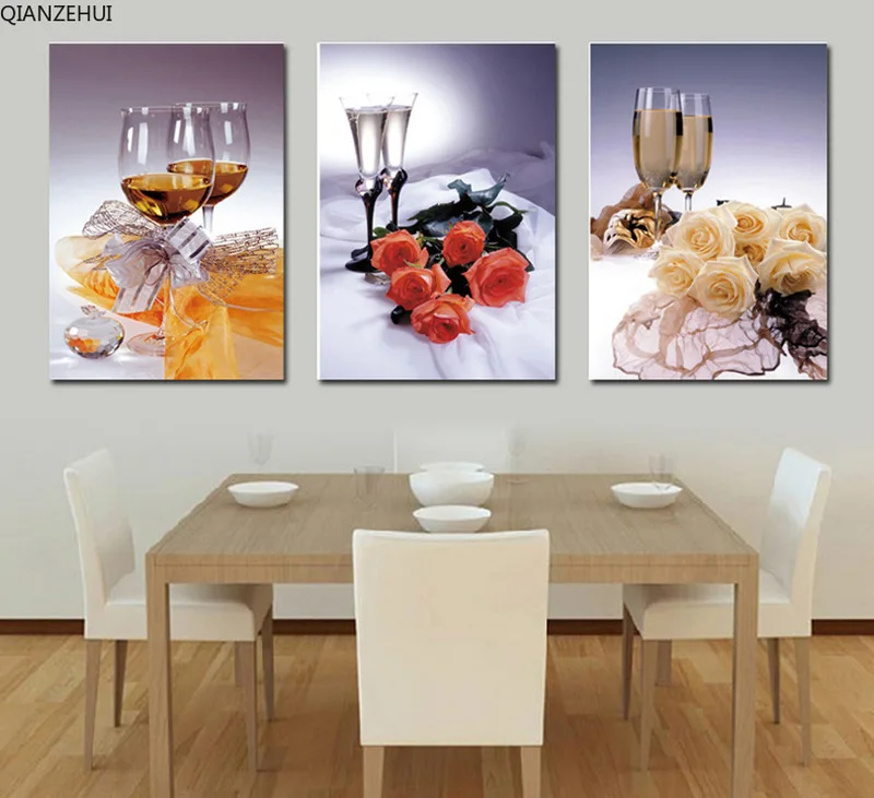 QIANZEHUI DIY 5D Diamond Embroidery Round Living room bedroom dining wine glass rhinestone full painting | Дом и сад