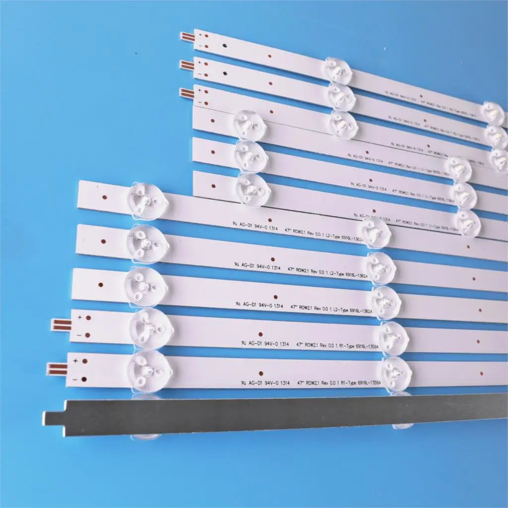 

12 Pieces LED strip for LG 47"ROW2.1 Rev 0.7 6916L-1174A 6916L-1175A 6916L-1176A 6916L-1177A,(3*R1,3*R2,3*L1,3*L2)