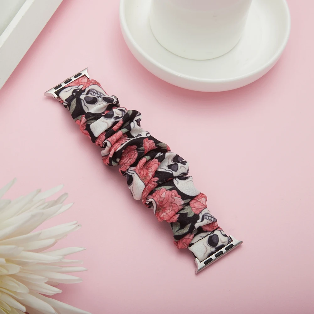 Ремешок тканевый эластичный для Apple Watch SE браслет женщин аксессуары iwatch series 6 5 4 3 2