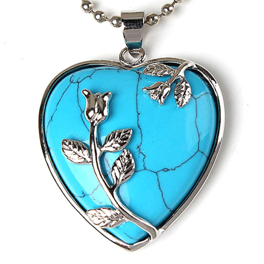 100 уникальный романтический стиль посеребренный кулон в виде сердца листа цветка