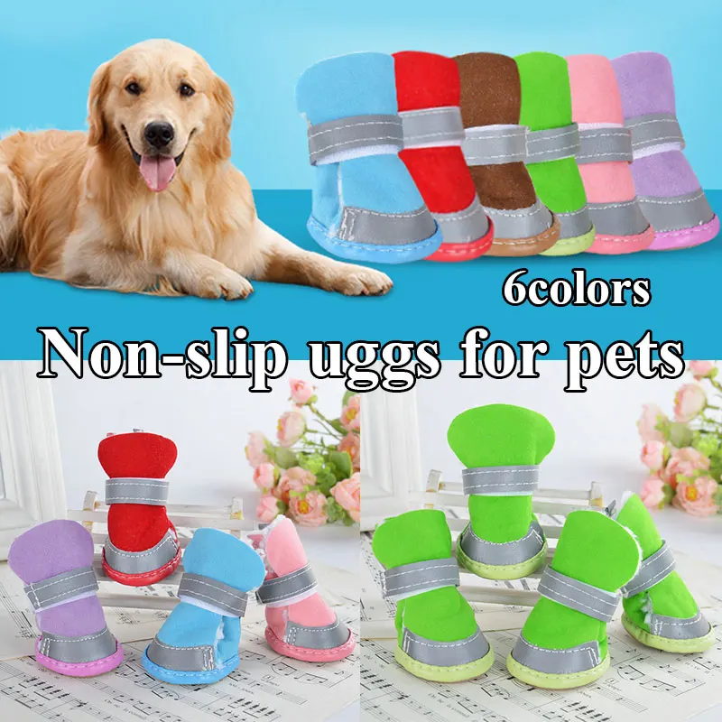 

Cute Dog Snow Boots Pet Shoes Reflective Dog Shoes Soft Reflective Non-slip Shoes Wear-resistant Thick Shoes Pet Supplies