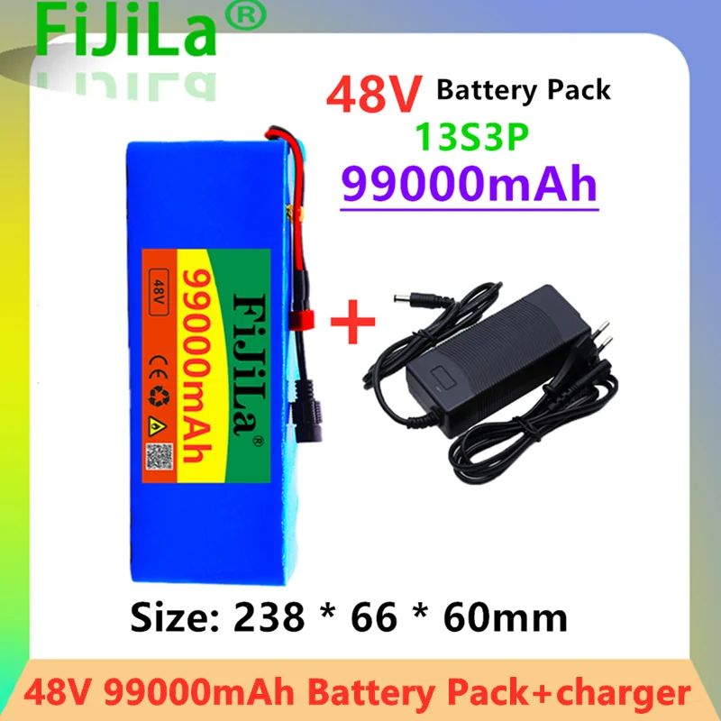 

Аккумулятор 13S3P18650 для электровелосипеда, 48 В, 99 А · ч, 1000 Вт, MH1, 54,6 в