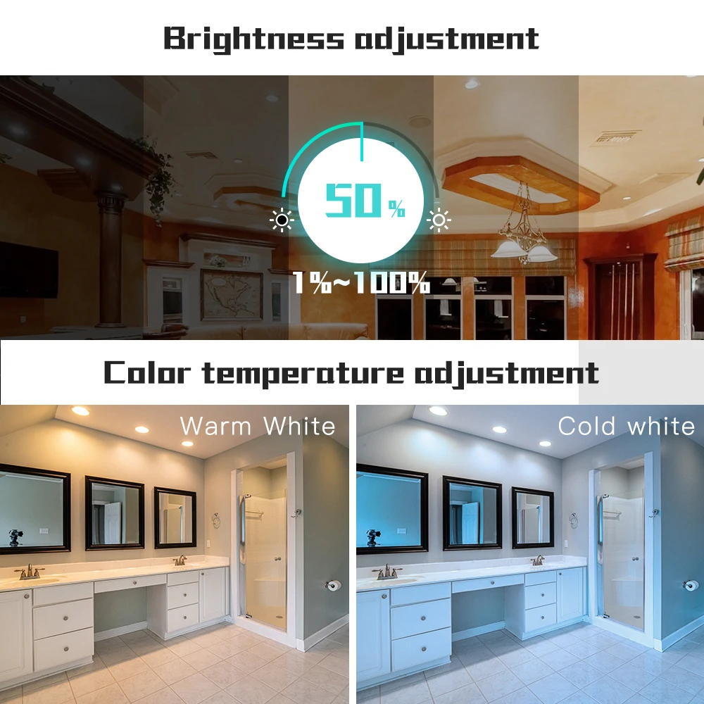 ZIGBEE ZLL Крытый Смарт 6 ваттов 9 12 светодиодный RGBCCT светильники AC100 240V совместим с Alexa