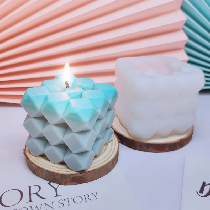 

Sofa Bubble Diamond Cube Silicone Candle Mold for DIY Handmade Aromatherapy Candle Plaster Ornaments Soap Mould Handicrafts