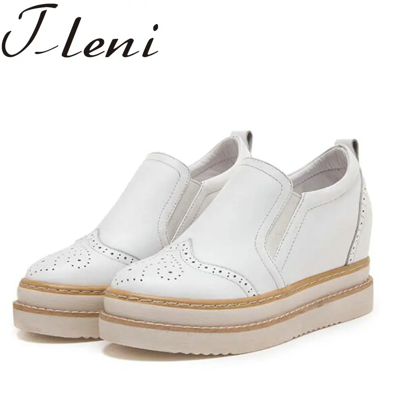 Сезон весна осень Обувь из натуральной кожи на толстой подошве Спортивная обувь