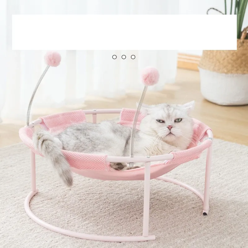 

Cat Bed Dog Bed Pet Hammock Bed Free-Standing Whole Wash Stable Structure Detachable Excellent Breathability Sunmmer and Winter