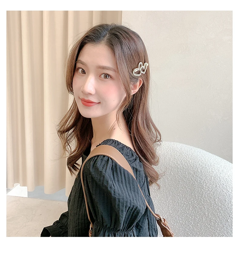 

Korean Style Western Style Hairpin Rhinestone Barrettes Back Head Ear Clip Retro Bangs Simple Girl Side Clip Headdress