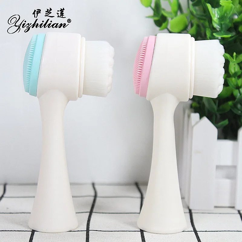 3D двухсторонняя кисть для лица силиконовая Мягкая щетина силикагель Очищающий