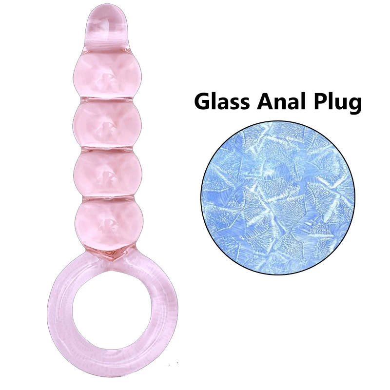 Стеклянный Анальный Мужской мастурбатор Анальная пробка без вибрации для