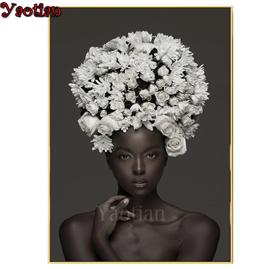 Алмазная вышивка африканская женщина мозаика полный квадрат - Цена: 7328.56