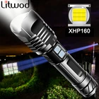 Светодиодный фонарик XHP160, портативный фонарик XHP50, перезаряжаемый ультра USB, масштабируемый фонарик, 26650 батарей для кемпинга