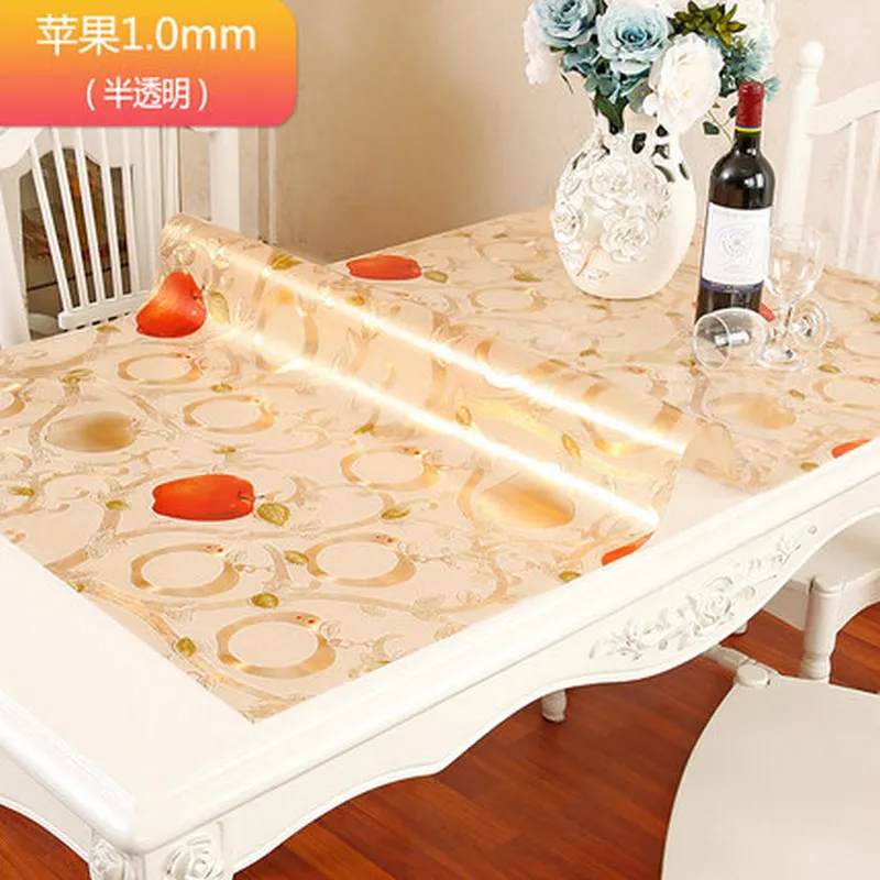 Европейский тип ПВХ мягкое стекло скатерть ткань водонепроницаемая