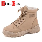 TinaCus Женские ботинки-мартинсы, Теплые ботильоны с коротким плюшем, на осень и зиму, 2022