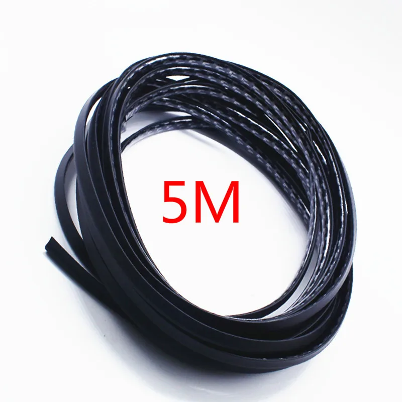 black 5/1 м авто DIY двери автомобиля Универсальная резиновая прокладка к царапинам защитный молдинг уплотненительная лента анти-Авто-Стайлинг аккесорио para авто - Цвет: black