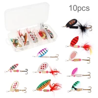 10pcslot metal spinner lure 3g 7g wobbler fishing spoon baits spinnerbait artificial with box fishing tackle hard bait
