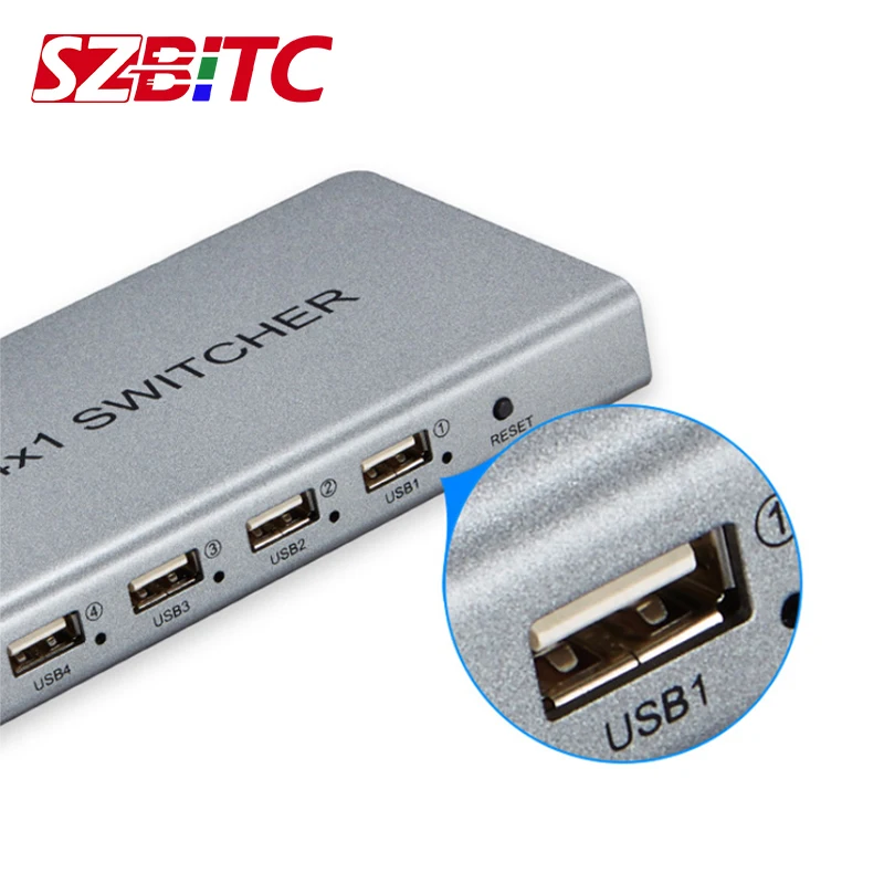 SZBITC 4 порта USB 2 0 KVM переключатель 4X1 коммутатор UHD k @ 60 Гц 1080P с для компьютера