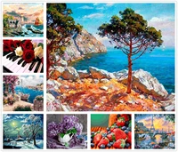 landscape seaside piano flower 5d diy full square and round diamond painting embroidery cross stitch kit wall art home decor