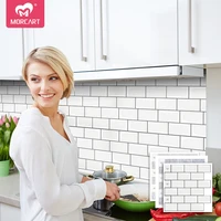 MORCART Peel and Stick Tiles Backsplash home decor Self Adhesive Tile Stickers White Wallpaper for Kitchen Bathroom Room 1PCS