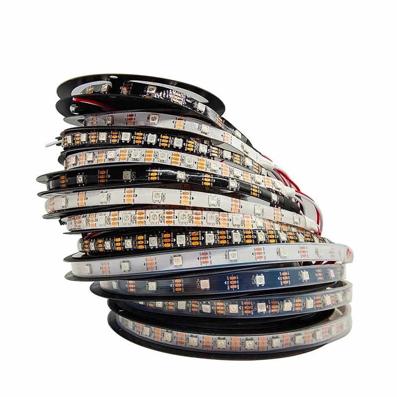 WS2812B умная цветная (RGB) Светодиодные ленты WS2812 индивидуально адресный свет 30/60/144led