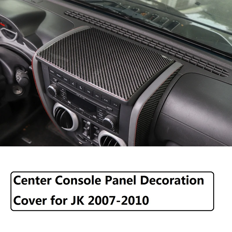 

for Jeep Wrangler JK 2007 2008 2009 2010 Center Console Panel Decoration Cover Trim Sticker Carbon Fiber Car Accessories