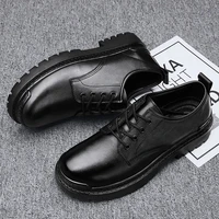 autumn dress shoes for men 2022 genuine leather black derby shoe man winter warm plush waterproof office formal shoes for male