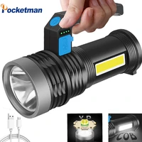 7000 lumen super bright portable flashlight lamp long shot use strong light led lamp cob side light led floodlight searchlight