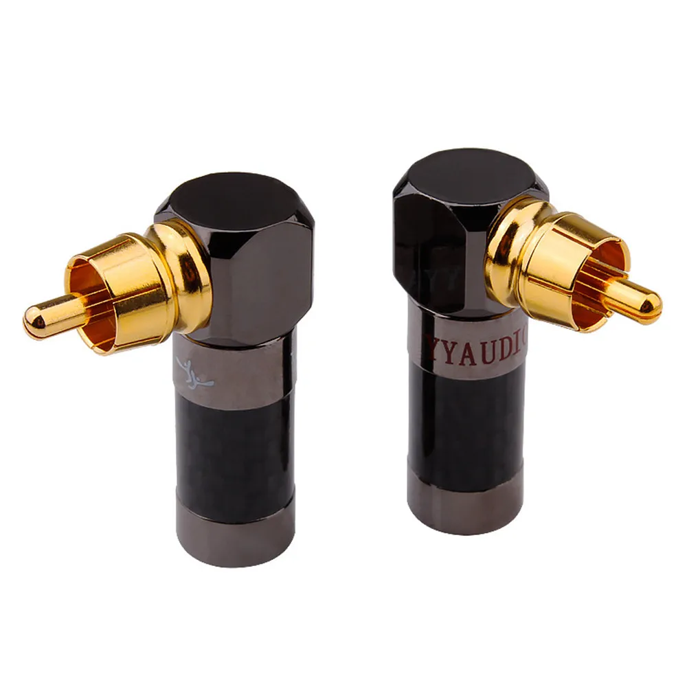 Аудиоразъем Hifi RCA позолоченный штекер переходник с углом 90 градусов разъем